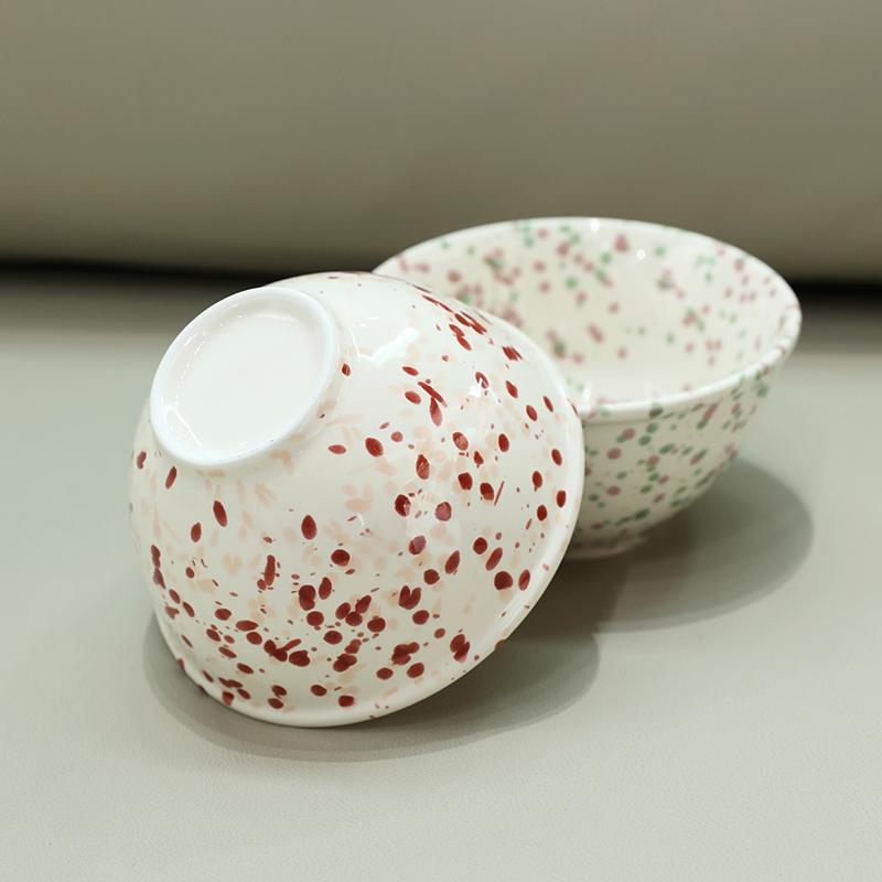 Stylish Speckled Ceramic Dining Bowl for Rice and Fresh Fruits