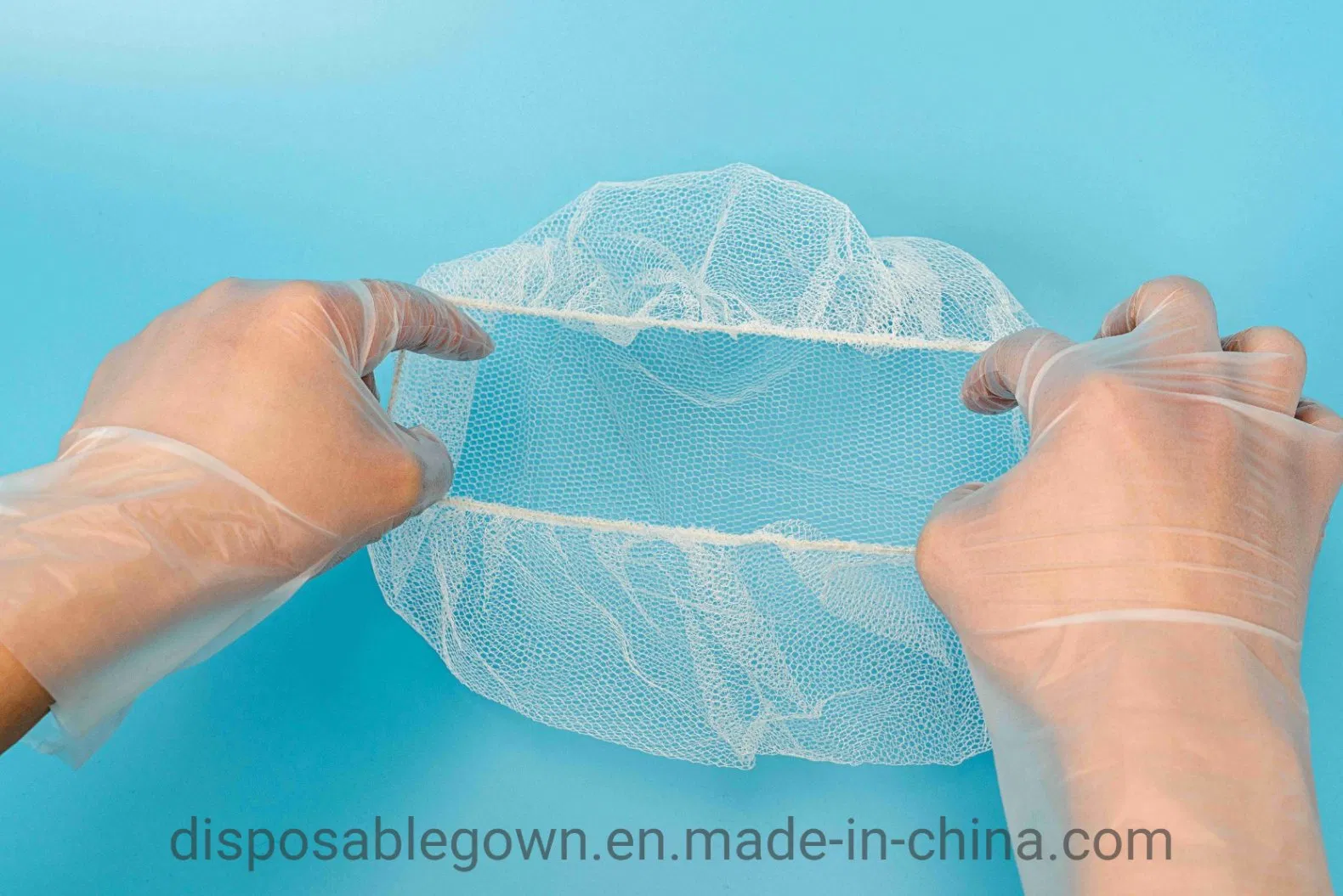 Factory Price Disposable Use White Nylon Hairnet with Songle Elastic Rubber for Sale