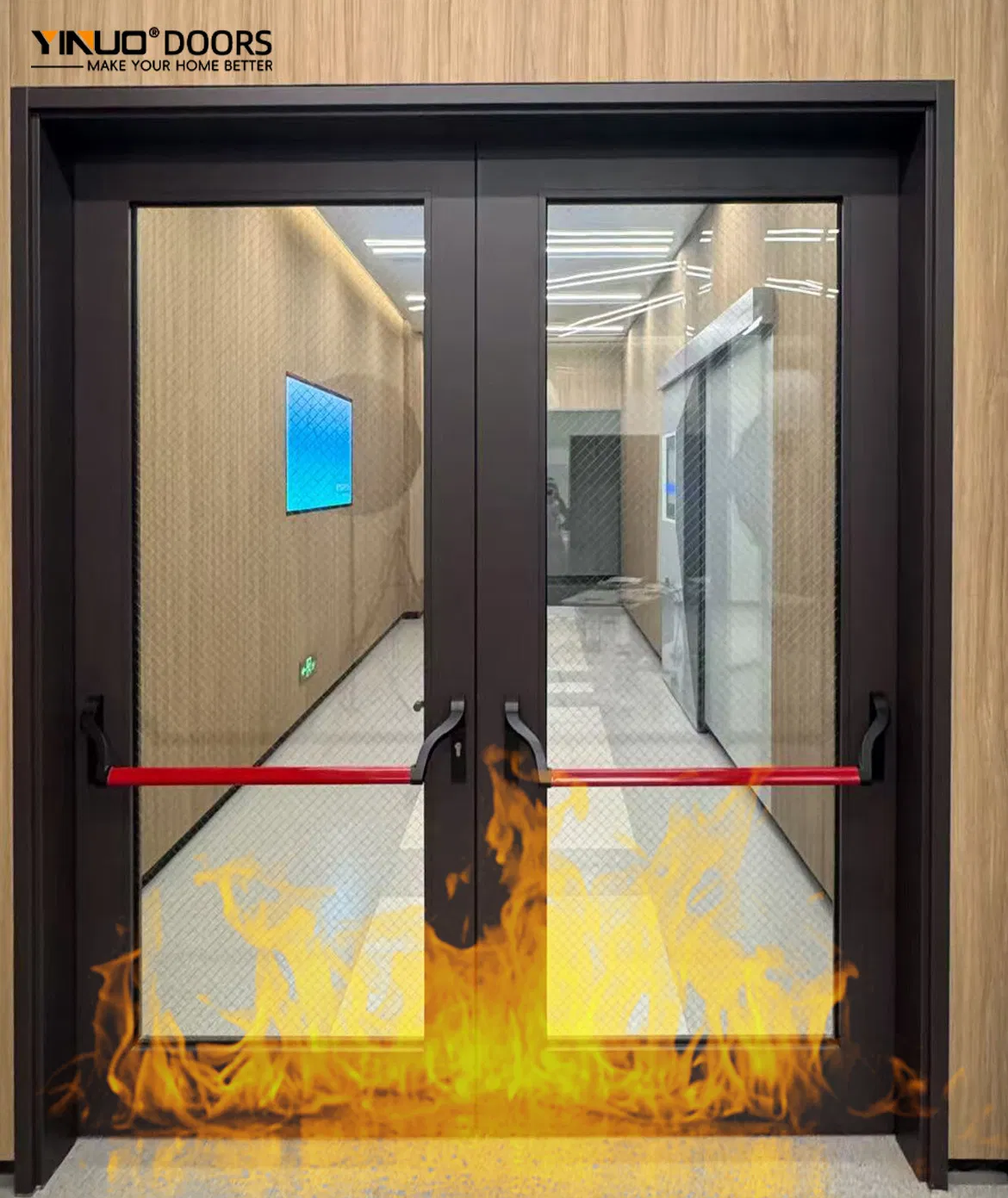 UL10b Compliant 60 Min Steel Fire Door Panic Bar Lock Included Fast Production