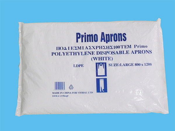 Disposable Plastic PE White Flat Apron