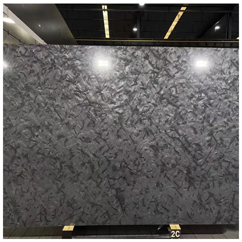 Leathered Black Matrix Quartzite Slabs for Tiles and Countertops