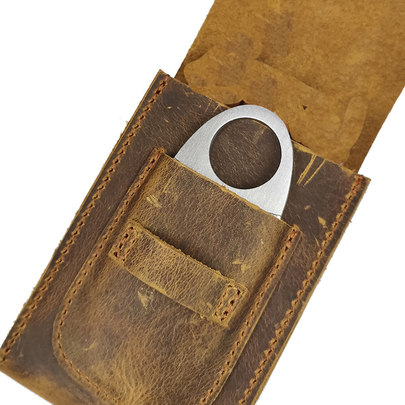 Ga197 Custom Wholesale Tube Cigar Cases Goyard Humidor Pocket Designer Portable Travel Smoke Leather Case