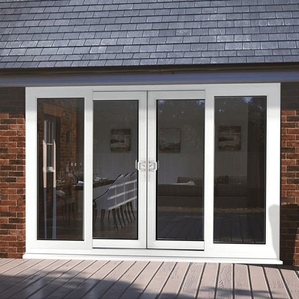 Classic White UPVC Sliding Door with Insulating Glass for Small Spaces Suitable as Entry Door