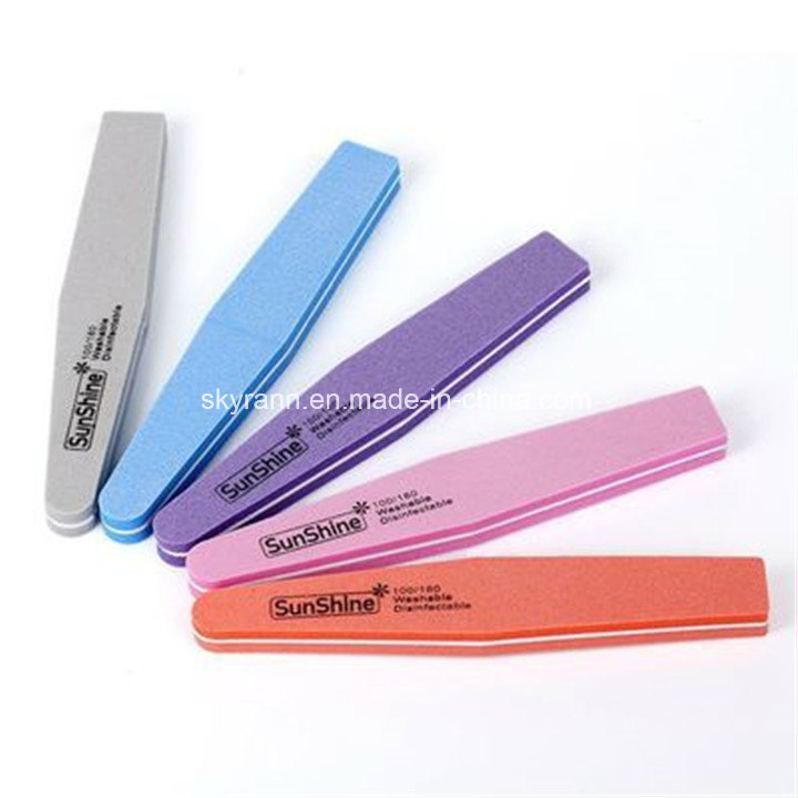 110/180 Grits Diamond Square Disposable Sponge Nail Files for Nails