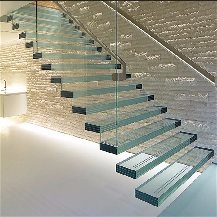 Glass Stair Lights Floating Staircase Modern Glass Stairs DIY Floating Stairs