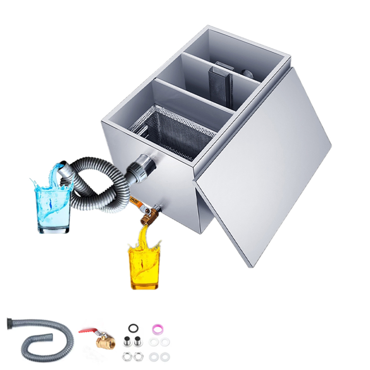 Modern Design Stainless Steel Grease Catcher Trap Durable Oil-Water Separator Grease Trap