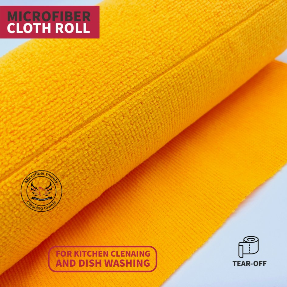 Microfiber Cloth in Roll for Kitchen Cleaning, Dish Washing, Household Cleaning