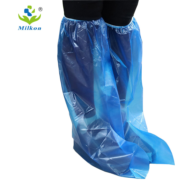 Blue Long Plastic Waterproof Disposable Foot Safety Shoe Cover