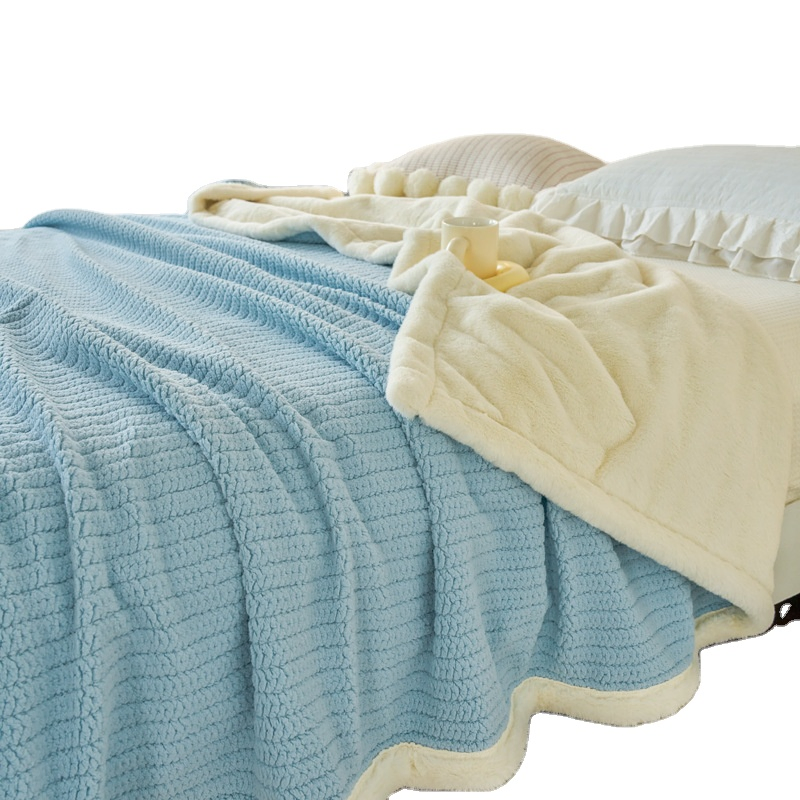 Custom Quality Sherpa Fleece Knit Soft Home Decor Knit Blanket Sofa Winter Bed Blanket