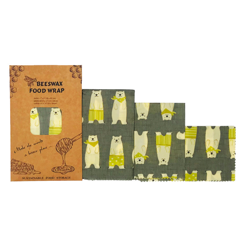 Organic Cotton Beeswax Preservation Cloth Reusable Fruit Bread Wraps Bag