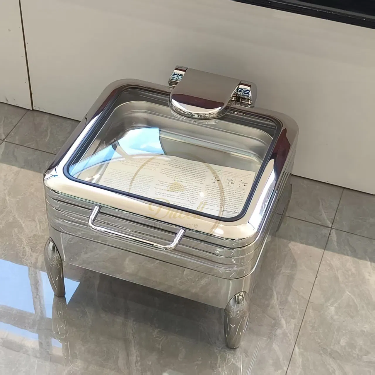 Catering Equipment Stainless Steel 304 Chaffing Dish Square Shape Chafer Dish Buffet Chafing Dish for Hotel Restaurant