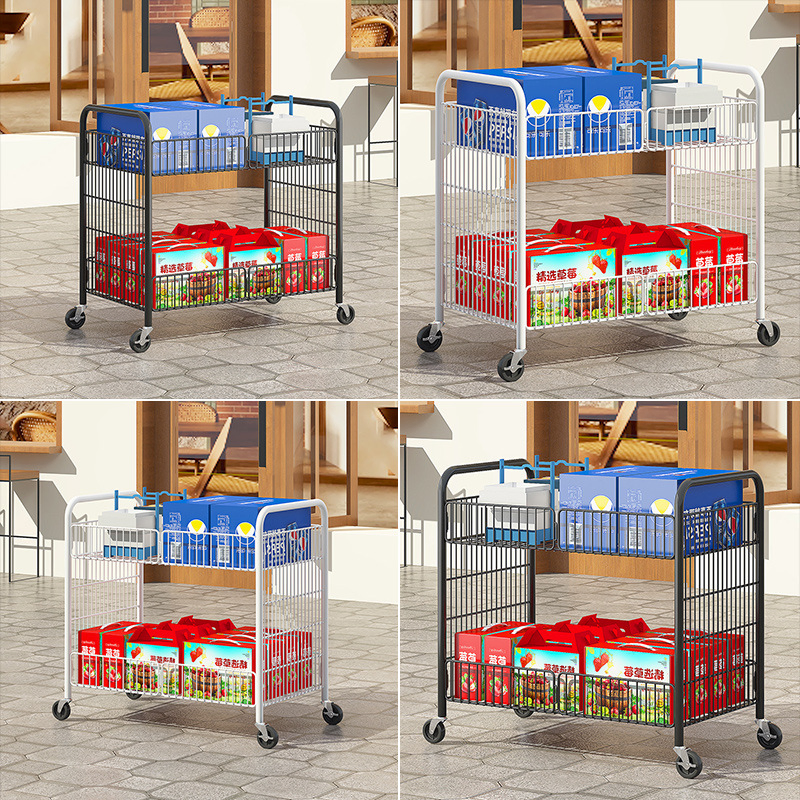 Best Selling Rust-Proof Corrosion-Resistant Large Capacity Display Rack Foldable Movable Trolley