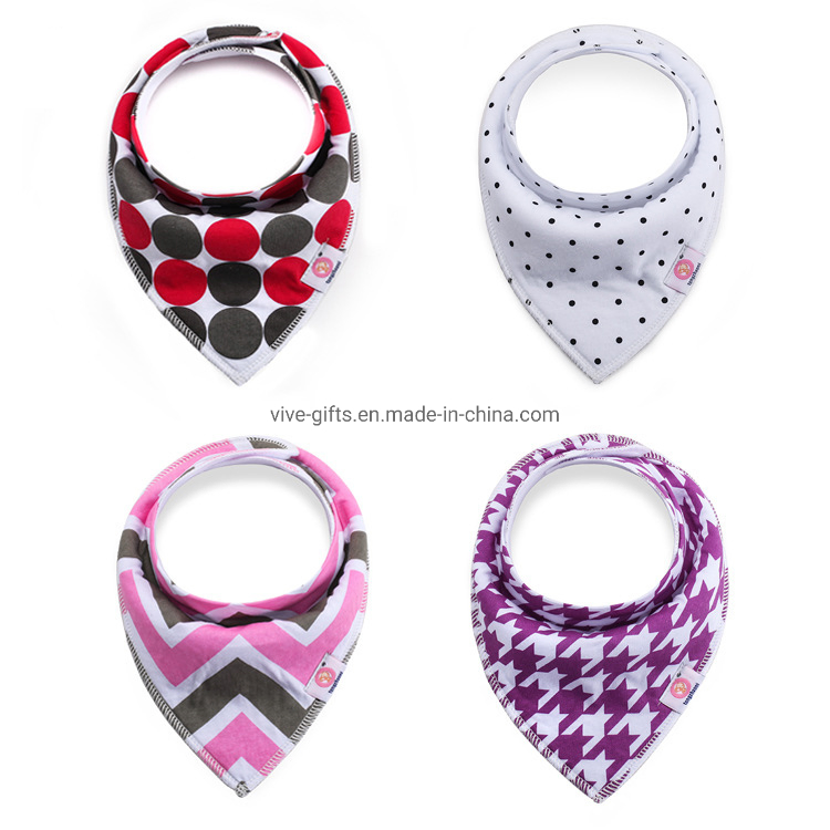 Factory Wholesale Custom Organic Cotton Baby Bandana Drool Bibs