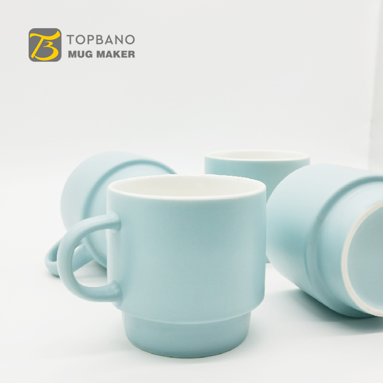 240ml Stackable Coffee Mug Wholesale Ceramic Fine Porcelain Mug Cup