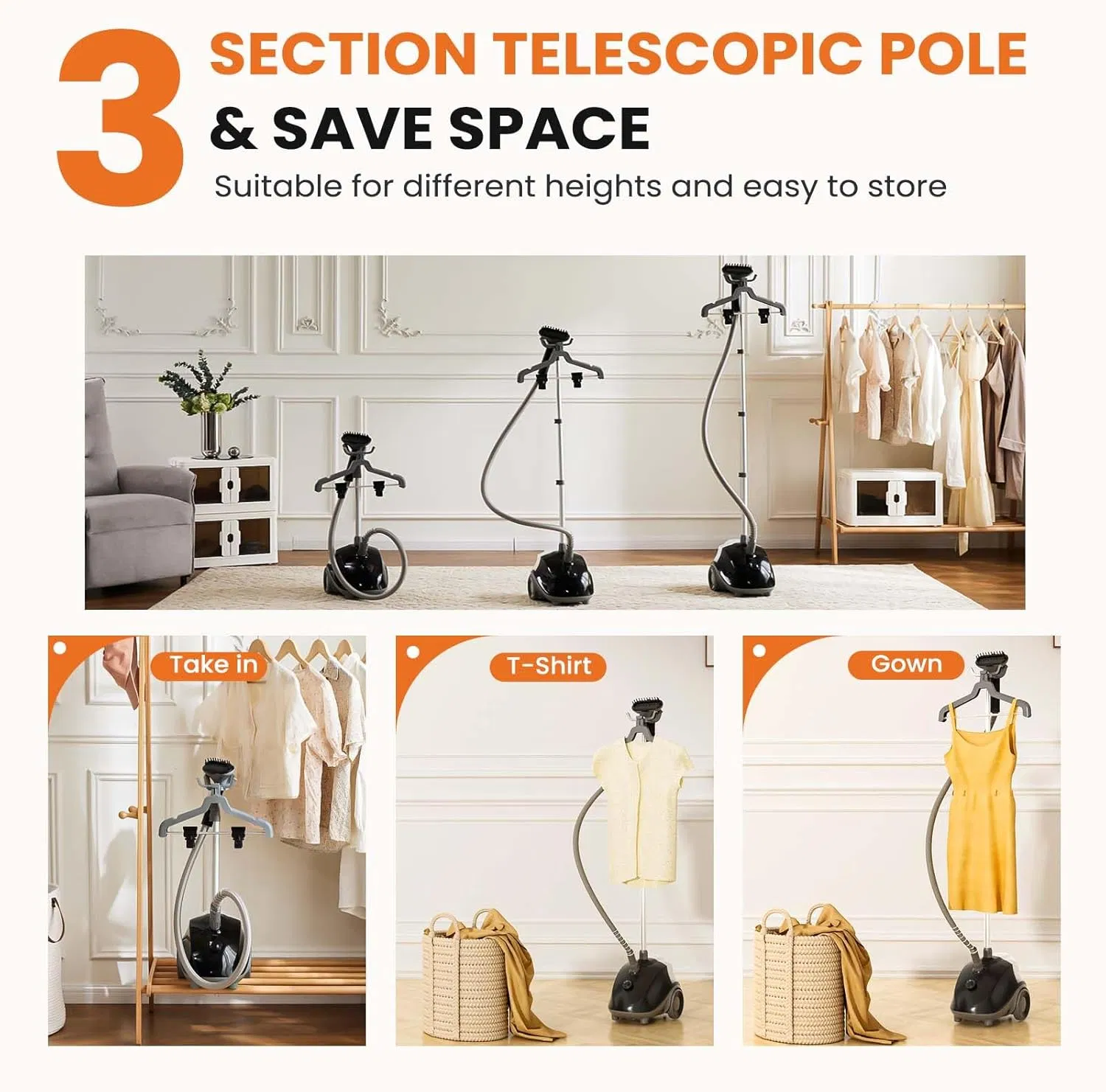 1500W Powerful Standing Garment Steamer