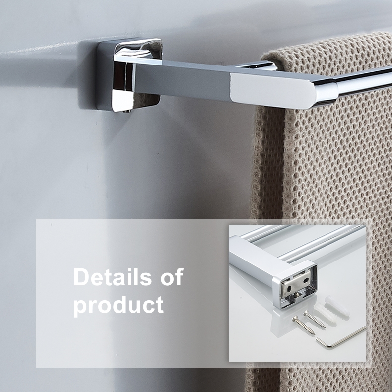 Двойной полотенцедержатель из латуни, хром