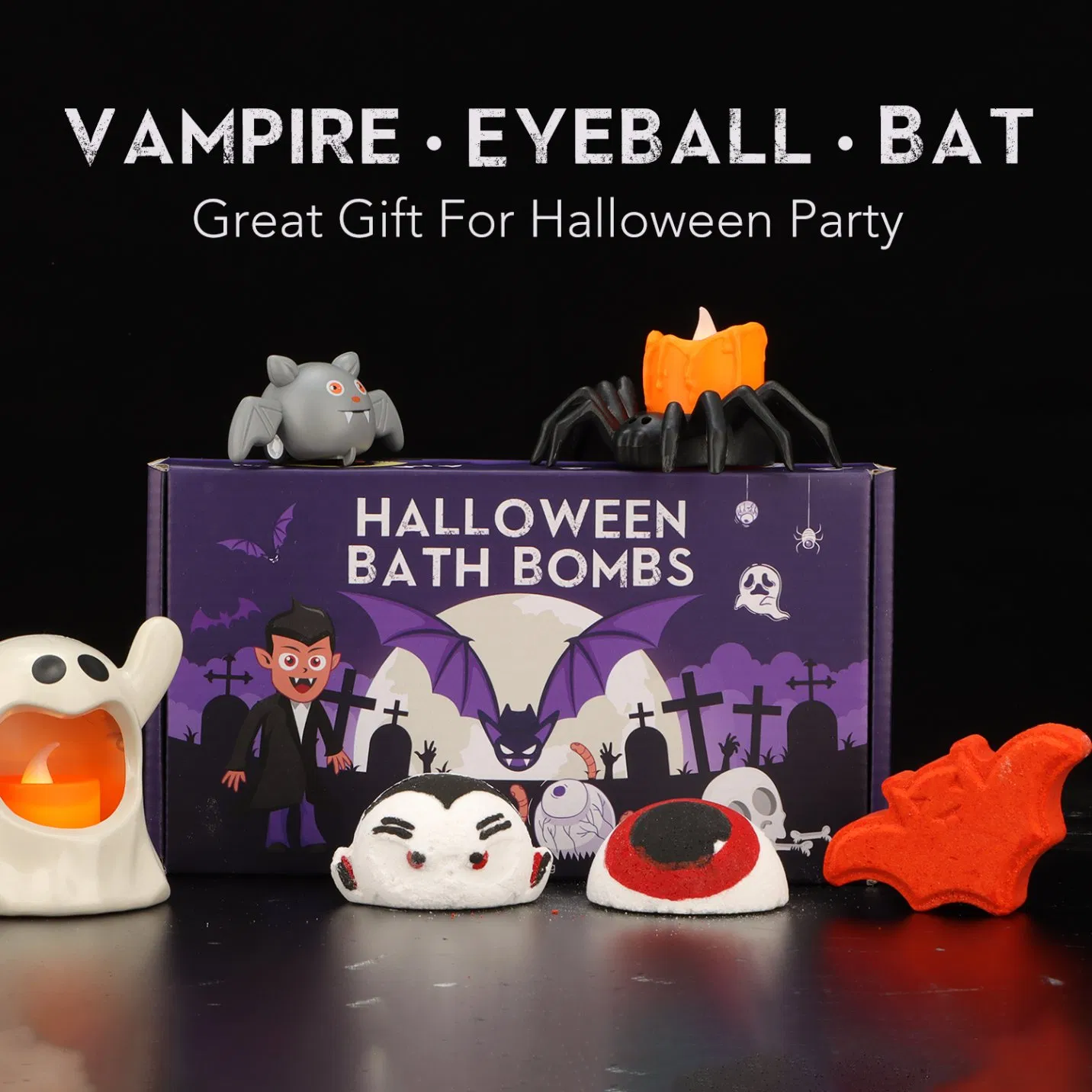 Hot Sale Halloween SPA Quality Bath Bombs Handmade Bath Bomb Gift Set 6PCS*50g for Kids