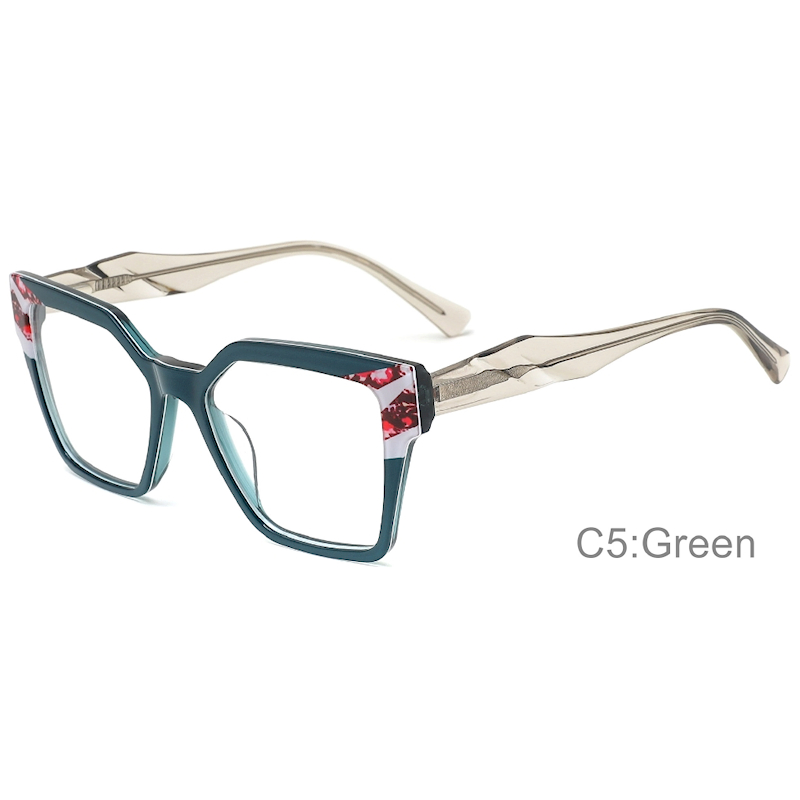 Newest Diamond Shaped Optical Glasses Frame Polarized Lenses Men's Acetate Eyeglasses Frames