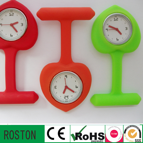 Heart-Shaped Silicone Nurse Watch with Making Logo