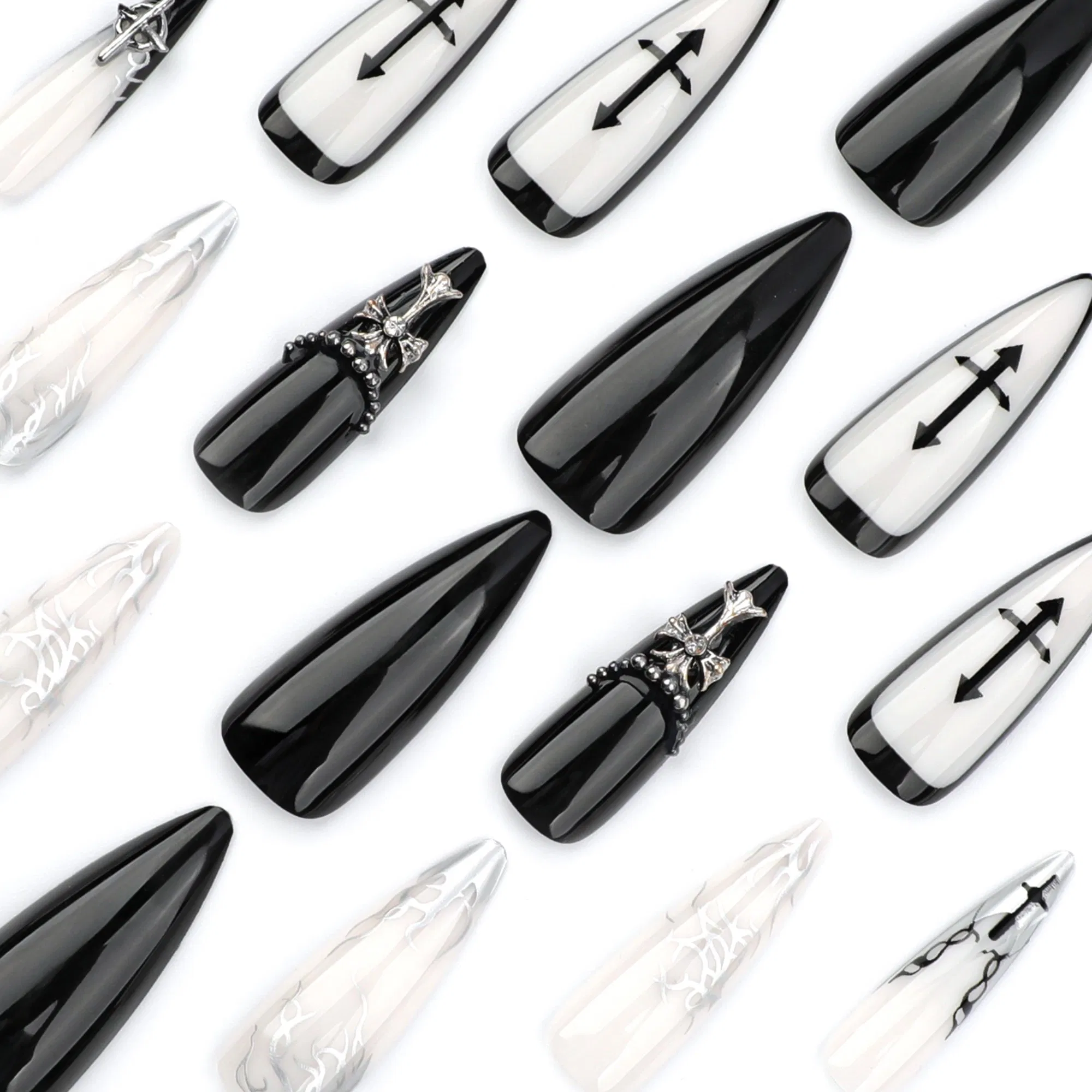 Custom Design Halloween Long Stiletto Reusable False Nail