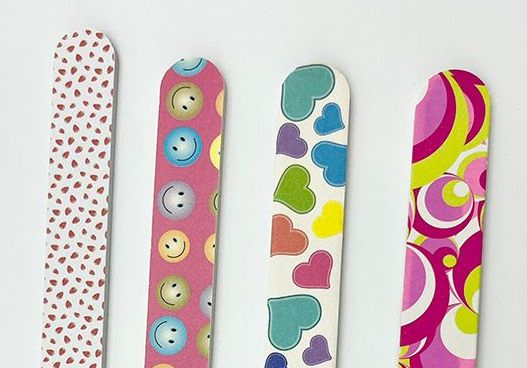 EVA Colorful Patterns Trimming Grit Nail File Polishing Strip Nail Buffer File