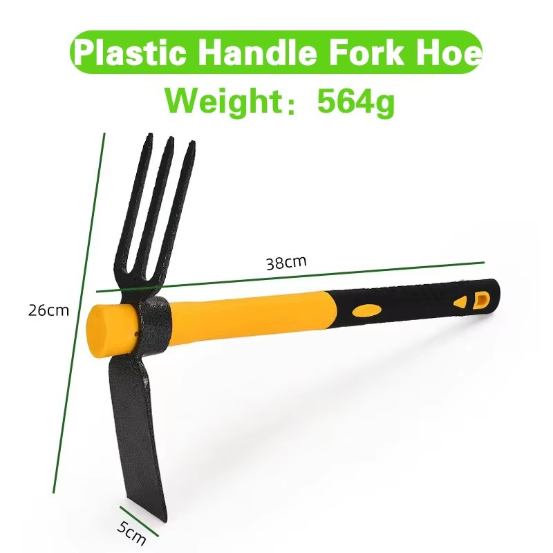 Carbon Steel Small Hoe Pickaxe Fiberglass Handle for Agricultural Outdoor Garden
