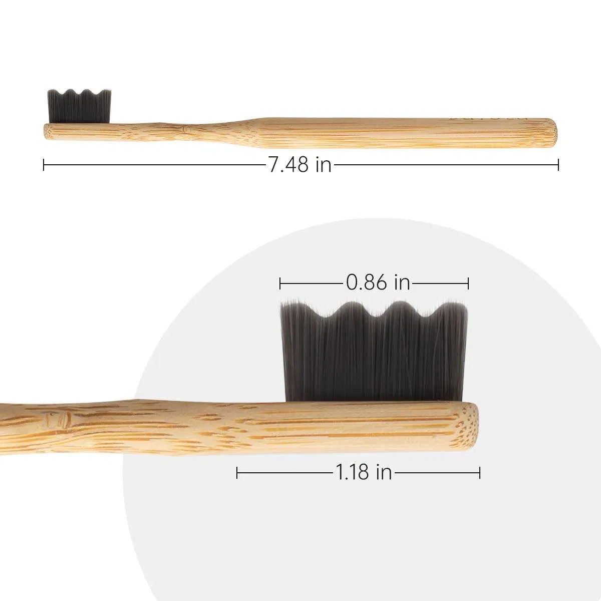 Customized Wholesale Charcoa Soft Nano-Bristles Bamboo Toothbrush