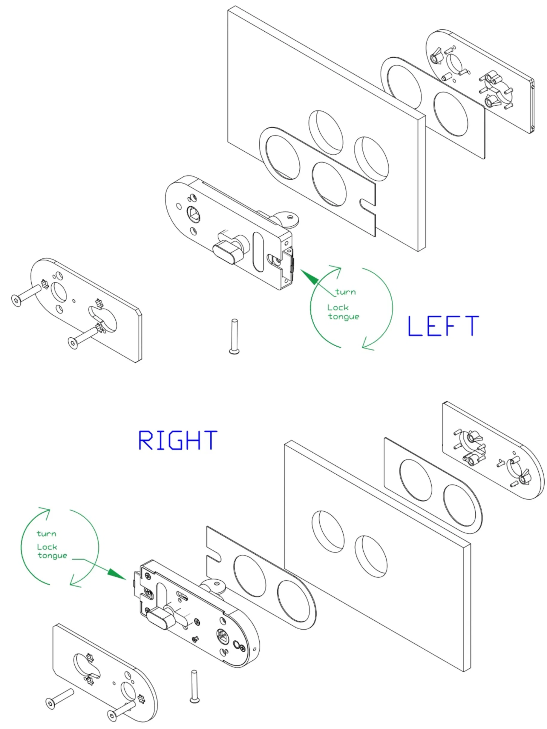 Office Stainless Steel Glass Door Lock with Rose Gold, Silver, Black, and Lock Manufacturing