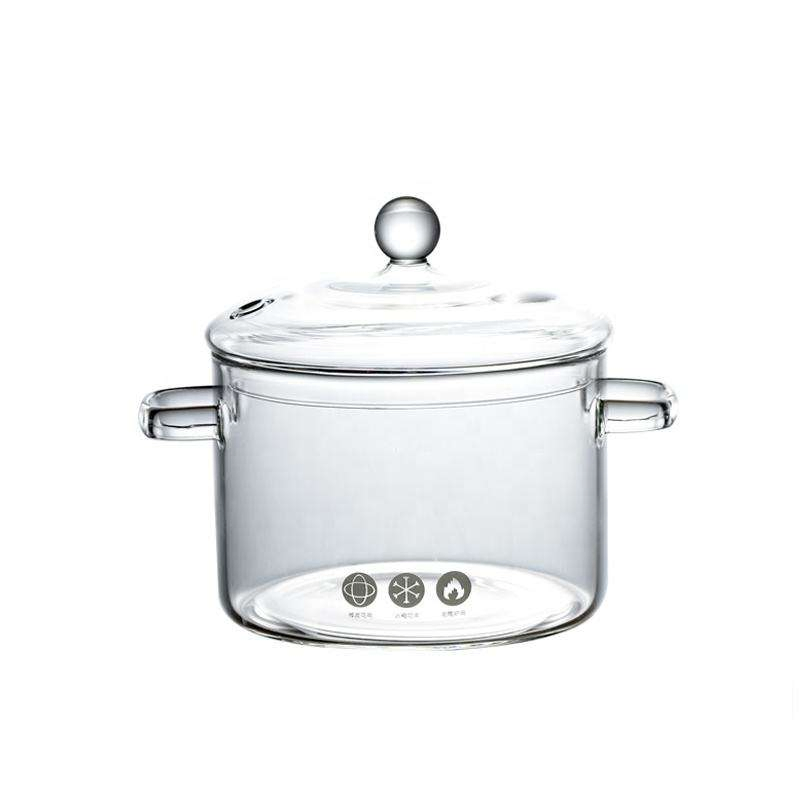 Hot Sale Cooking Glass Pot with Glass Cover Classic Bowl Cookware