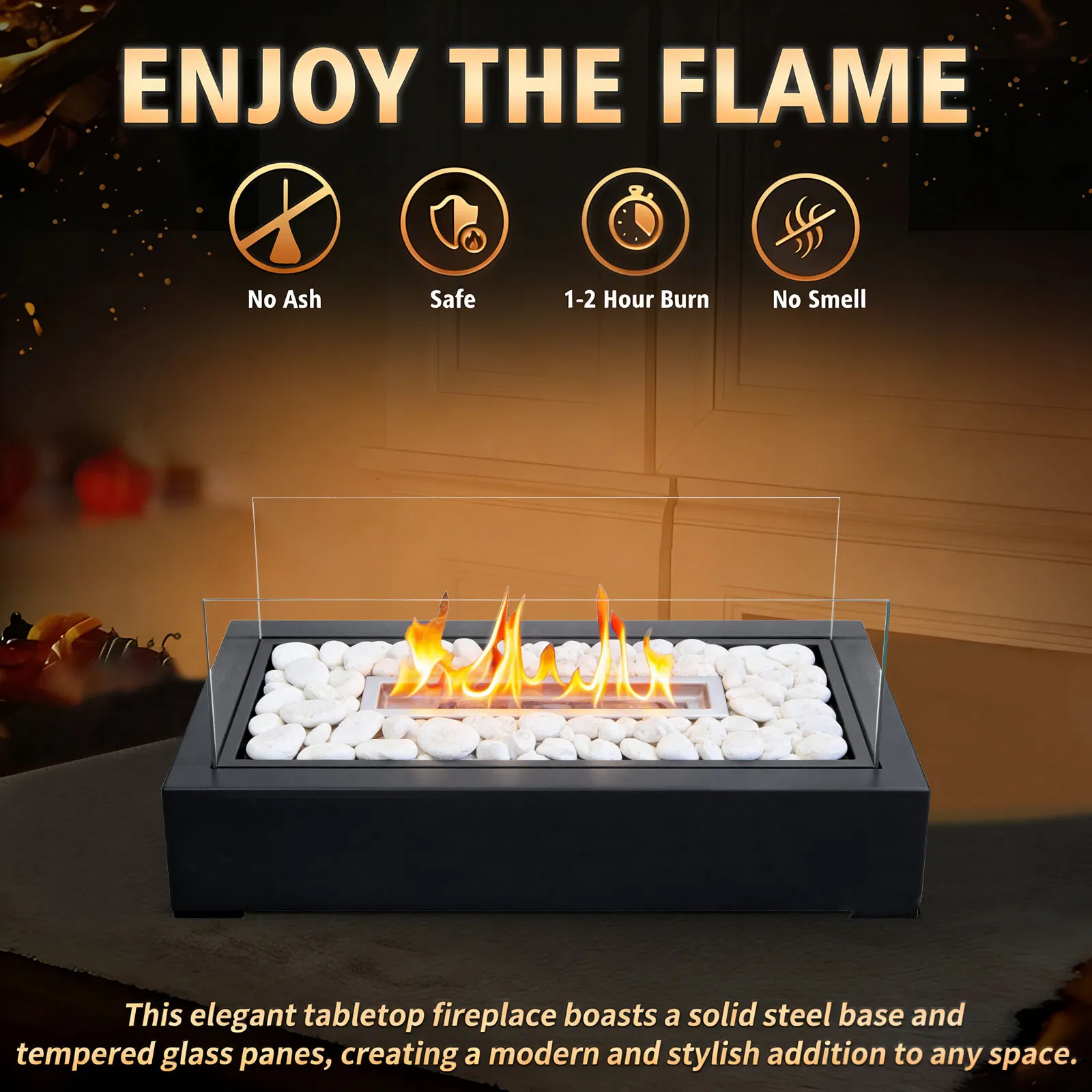 Modern Design Fireplace Freestanding Desktop Ethanol Fireplace Personal Bioethanol Fire Pit for Party Occasions