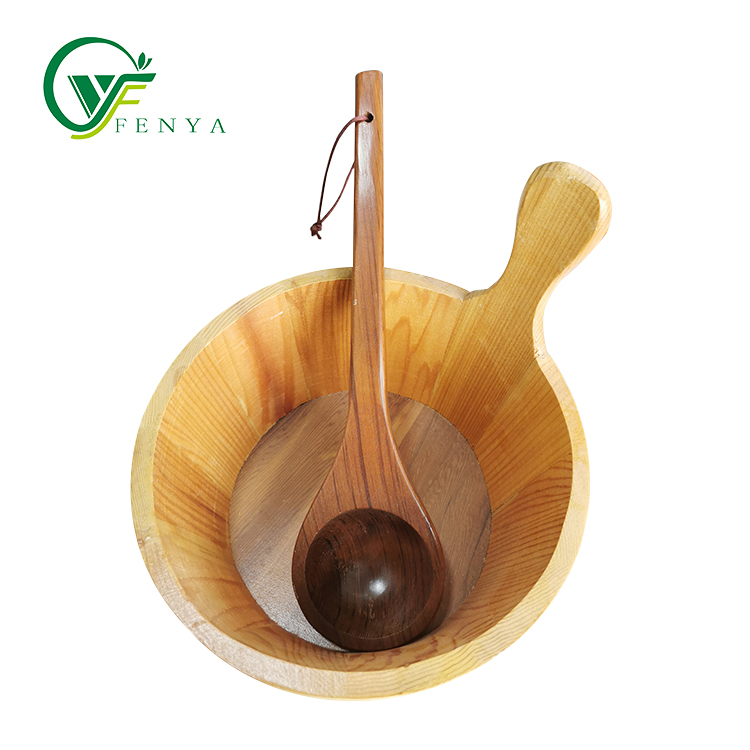 Sauna Accessories Wooden Sauna Bucket and Spoon