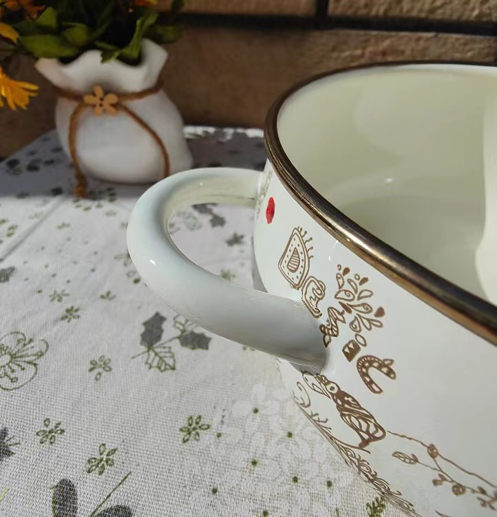 Enamel Casserole Pot Kitchenware Accessories Cooking Pots Double Wall Casserole Pot with Glass Lid