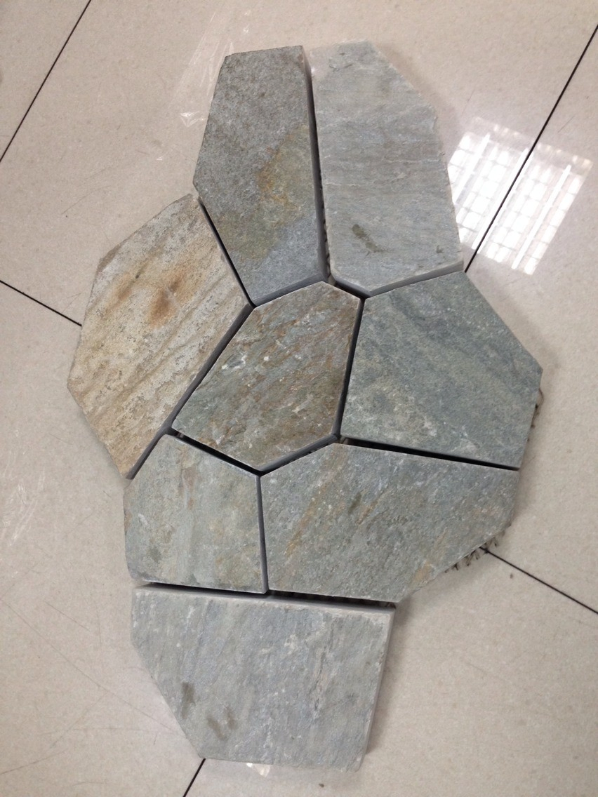 Outdoor Irregular Flagstone Paving Slate Paver with Mesh Stone Crazy Paving