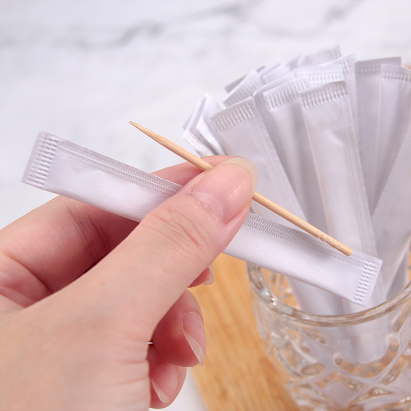 Toothpick Carved Birch Wooden Personalized Disposable Carton Natural Tableware