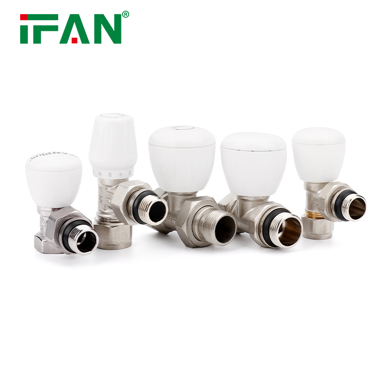 Ifan High Quality Radiator Angle Valve Plumbing Materials Radiator Valve 1/2 3/4 Inch Brass Radiator Valve