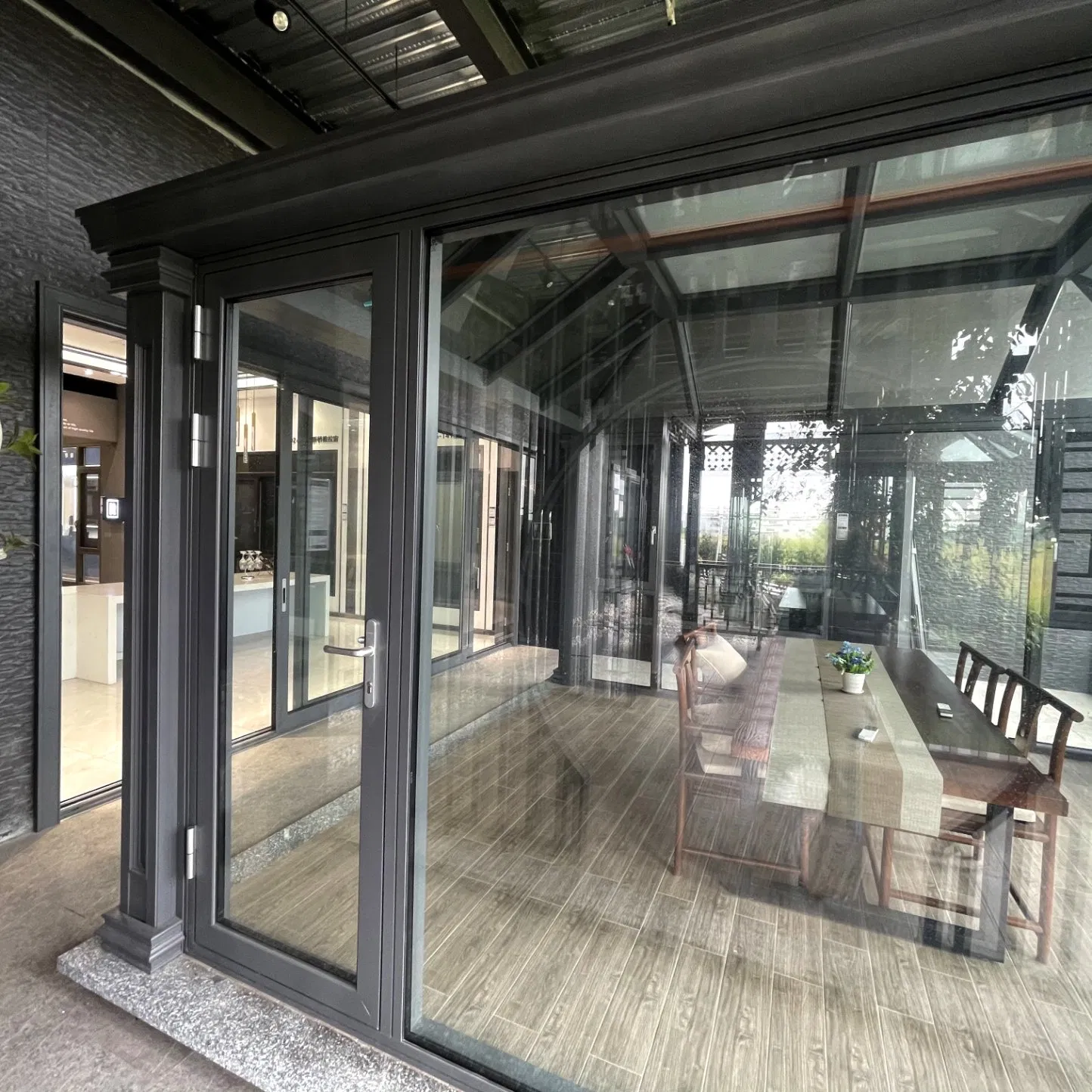 New Customized Modern Aluminum Flat Pack Three Four Season Garden Sun Porch Room Glass Patio Enclosures Conservatory Addition Sunroom