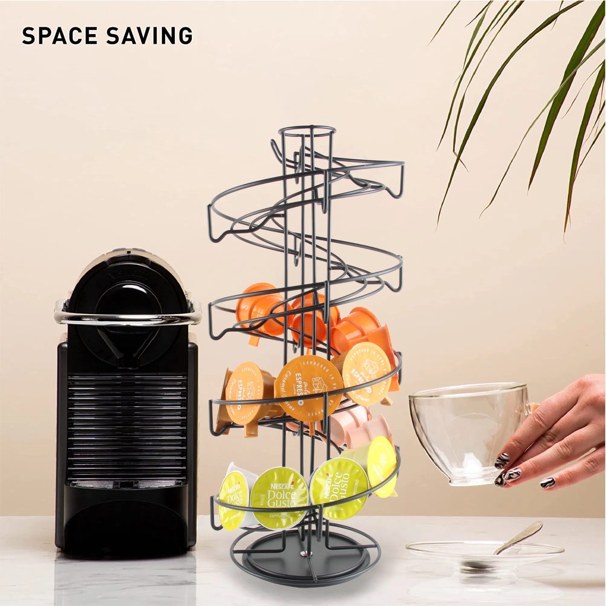 Вращающийся держатель для кофейных капсул из металла