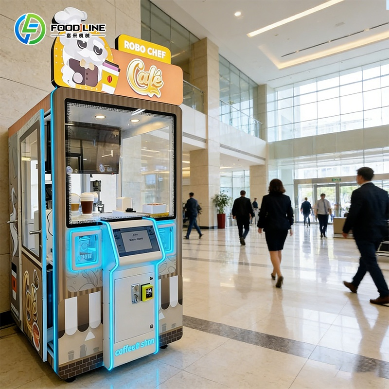 Internet Cafe Cold Hot Dual Brew Fresh Coffee Robot Vending Machine