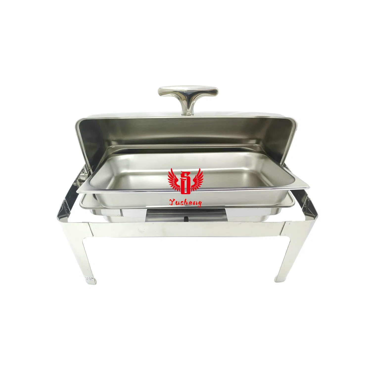 201 Unvisible Lid Rectangular Silver Stainless Steel Buffet Chafing Dish Factory Offer