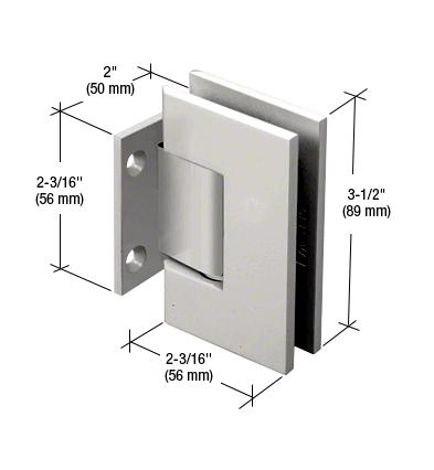 Chrome with Brass Accents Geneva 074 Wall Mount Short Back Plate Hinge