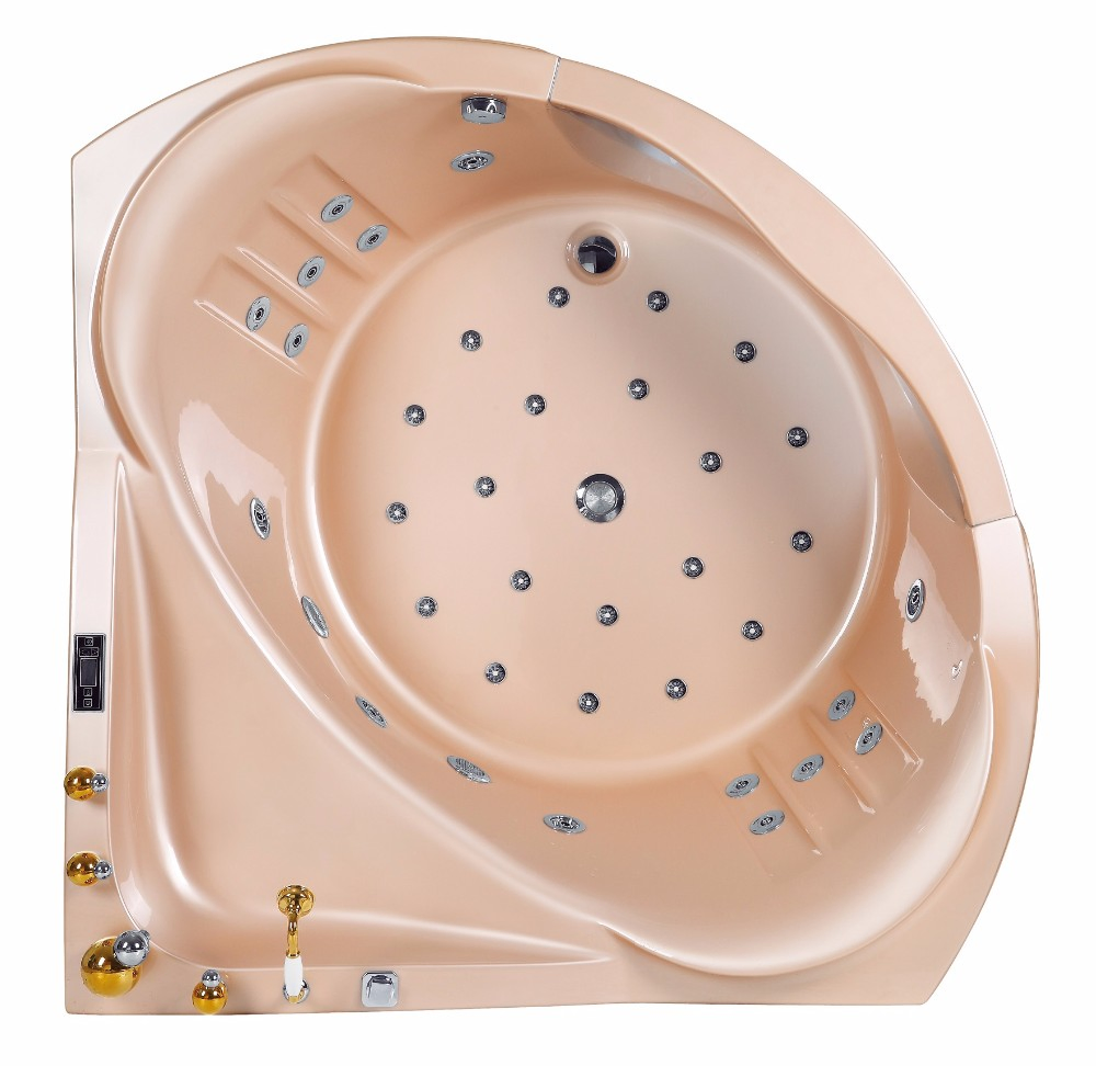 Угловая акриловая ванна с гидромассажем и LED-подсветкой