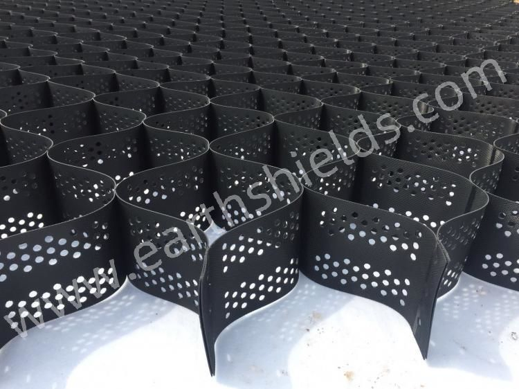Honeycomb Gravel Stabilizer Geocell Grid for Driveway Welding Cell Black Color