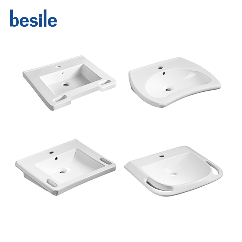 Bathroom Grab Handle Bar Wheelchair Accessible Wall Hung Basin Sink for Elders Handicapped