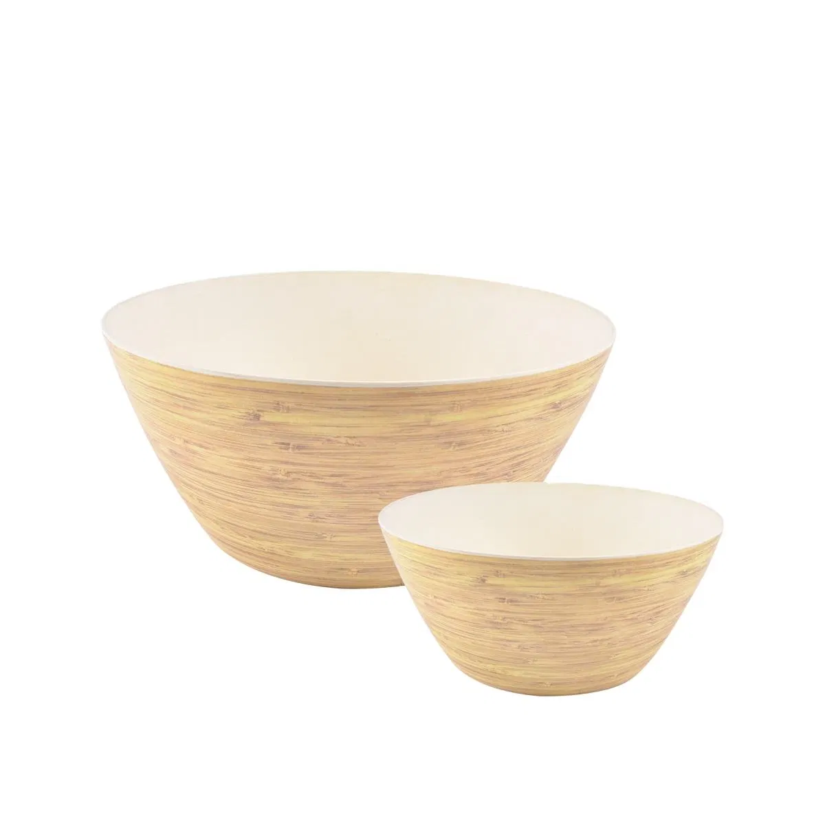 Dtk Round Shape Yellow Color Natural Living Bamboo Fiber Salad Bowls