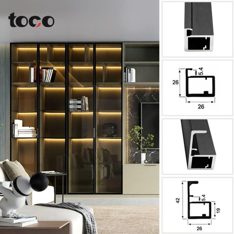 Newest Design Furniture Hardware Cabinet Handle Wardrobe Sliding Glass Door Aluminium Profile