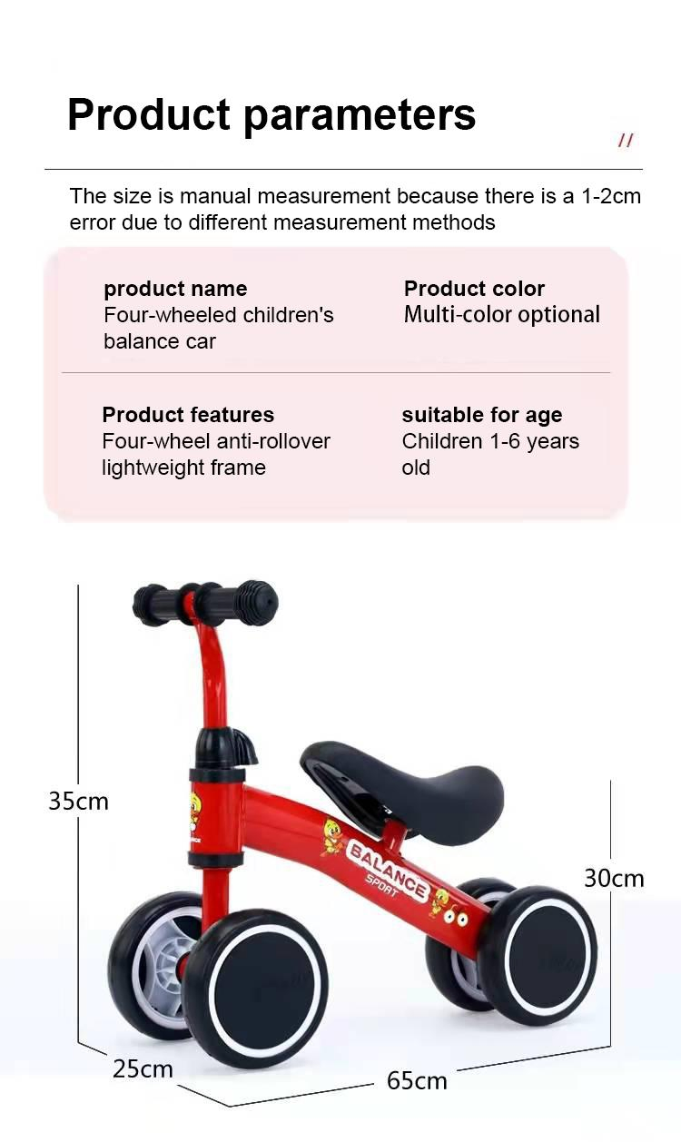Ride-on Cars 1-6 Years 6 Inch 4 Wheels Bicycle Learn to Walker Children Balance Bike for Kids Toddler Baby Toys