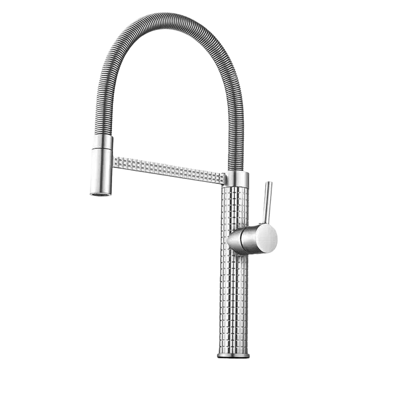 Gunmetal Stainless Steel and Brass Hammered Kitchen Sink Mixer Faucet