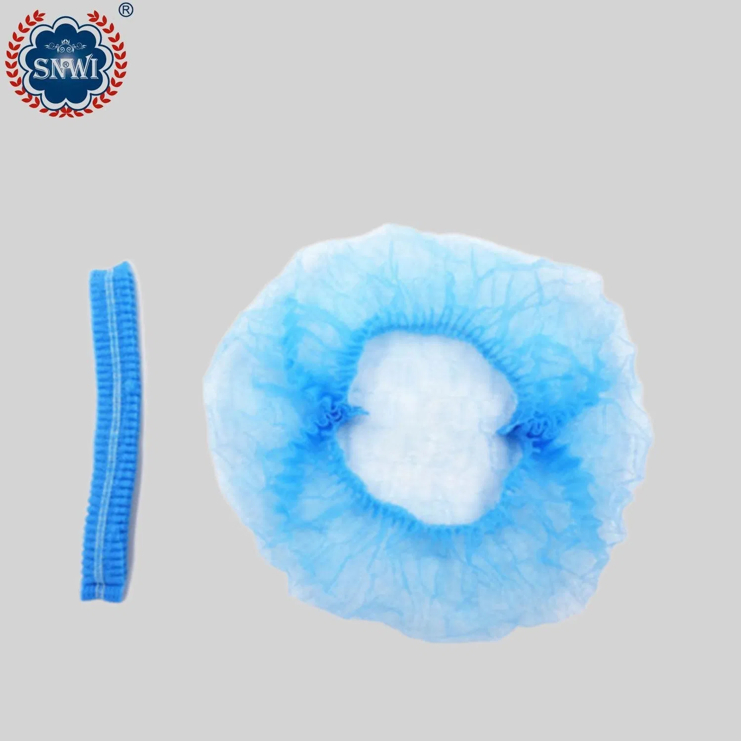 CE Disposable Nonwoven Strip Bouffant Head Cover Hair Net Nurse Mop Cap