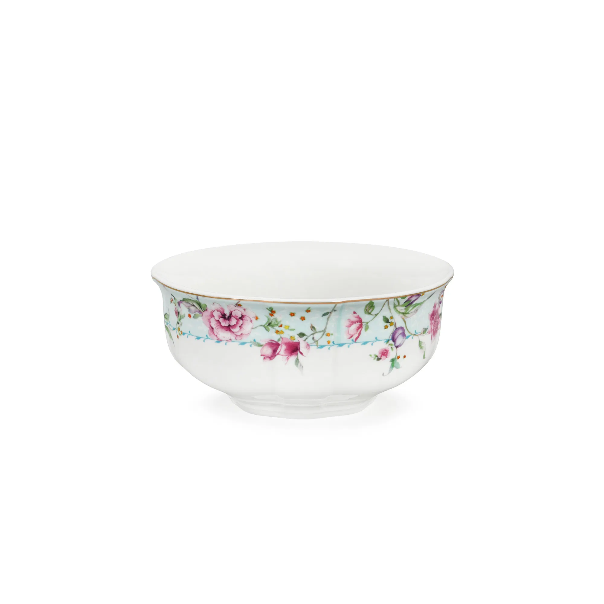 Elegant Floral Ceramic Salad Bowl for Chic Dining Experiences