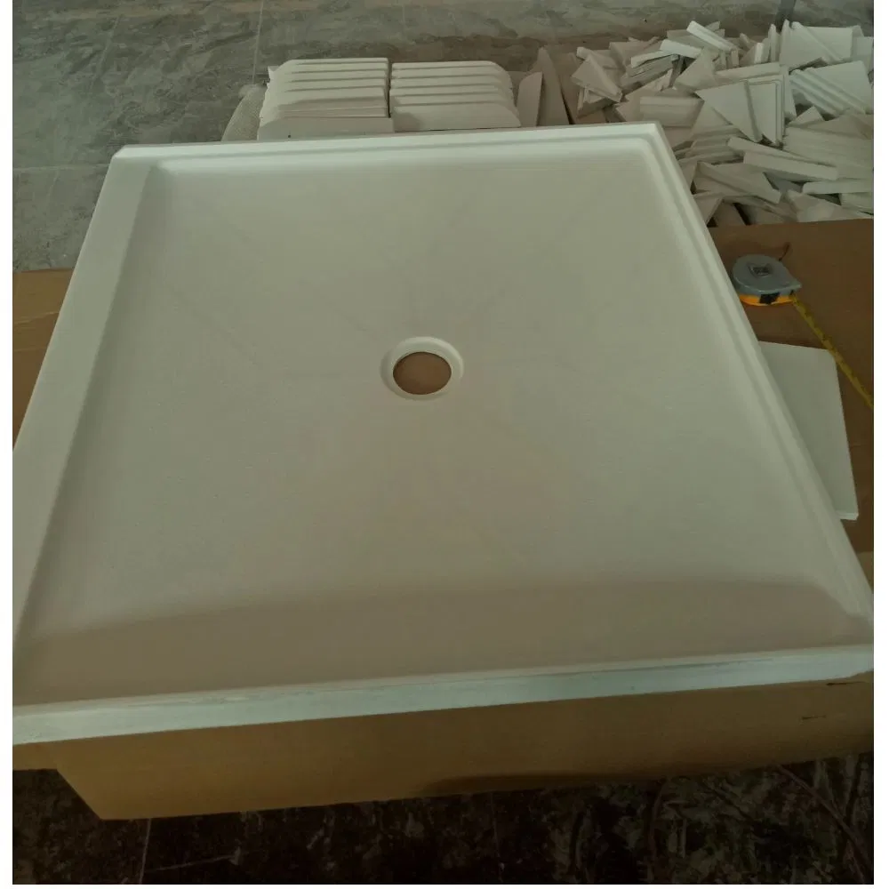 Cast Marble Cultured Marble Shower Base 38X38 Small Shower Pan for Hotel Apartment Projects